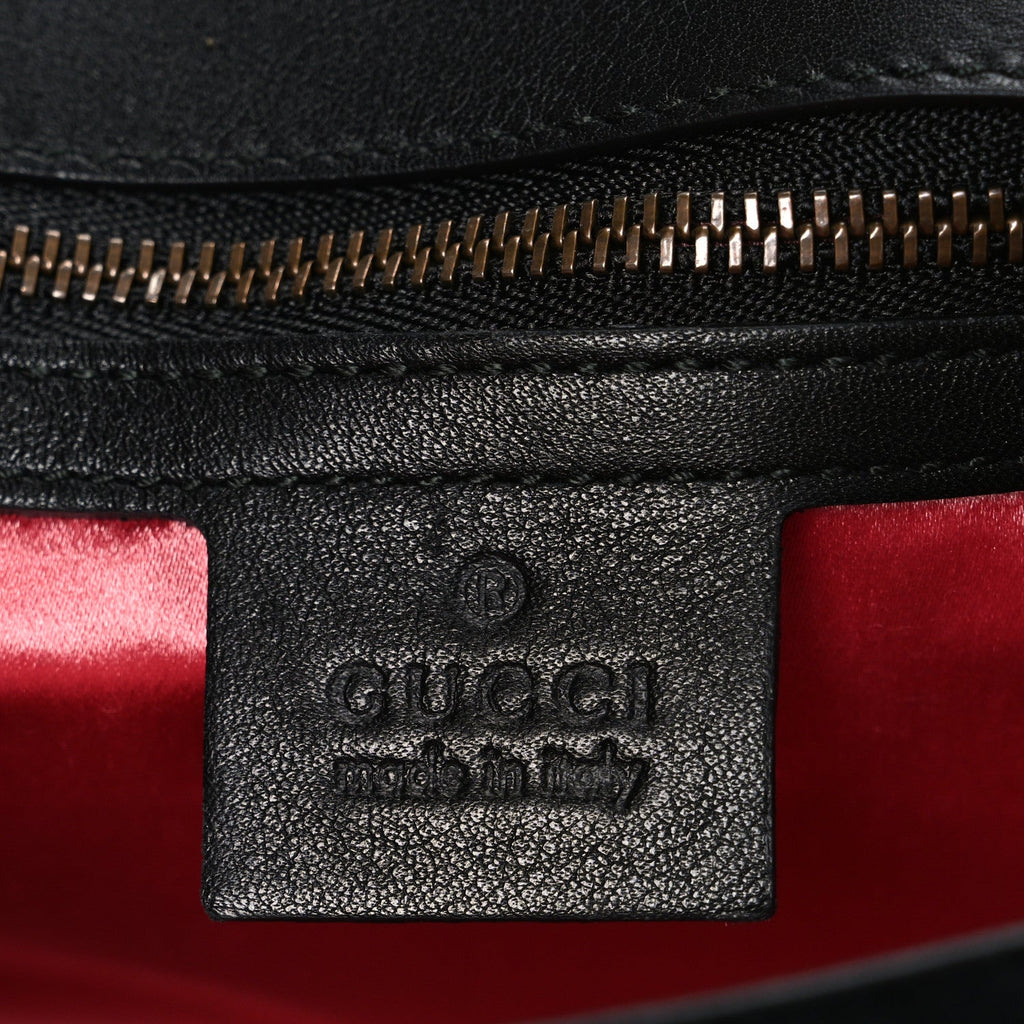 Gucci Velvet Matelasse Small GG Marmont Shoulder Bag Black