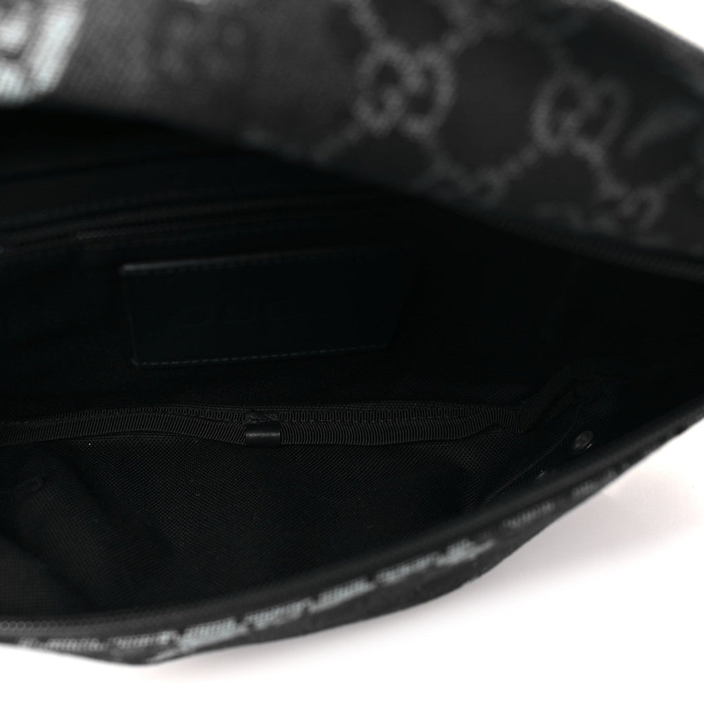 Gucci Denim Monogram Web Belt Bag Blue Multicolor