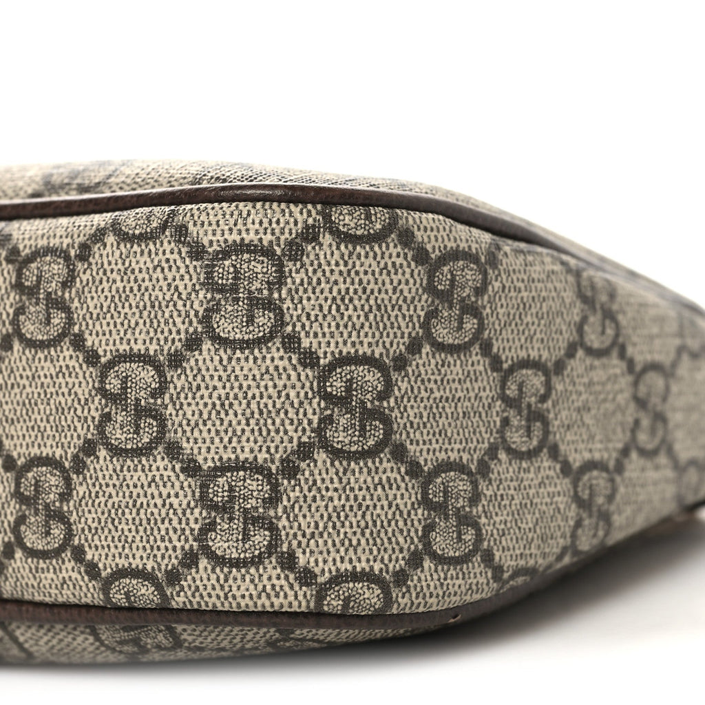 Gucci GG Supreme Monogram Textured Dollar Calfskin Web Small Ophidia GG Handbag Beige Ebony New Acero