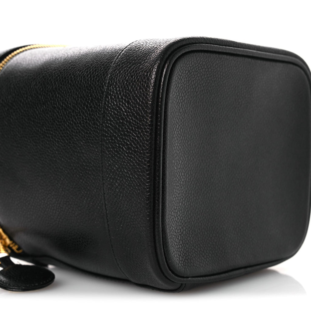 Chanel Caviar Vanity Cosmetic Case Black