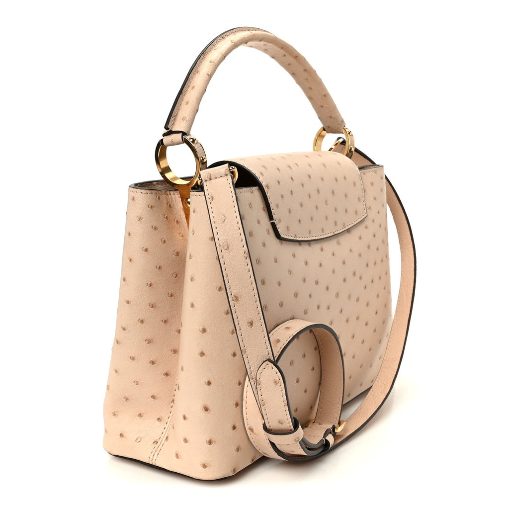 Louis Vuitton Ostrich Capucines PM Rose Champagne
