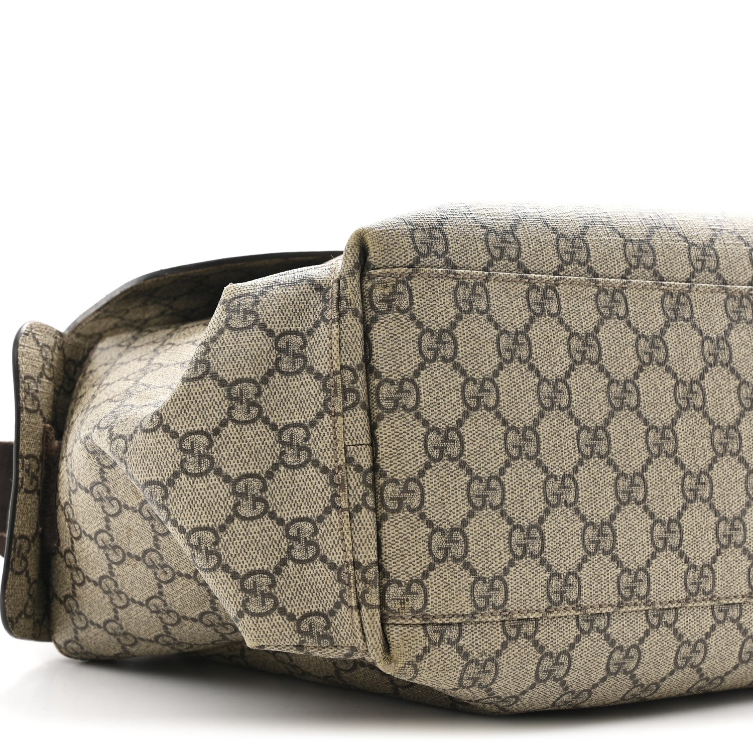 Gucci GG Plus Monogram Messenger Diaper Bag Dark Brown
