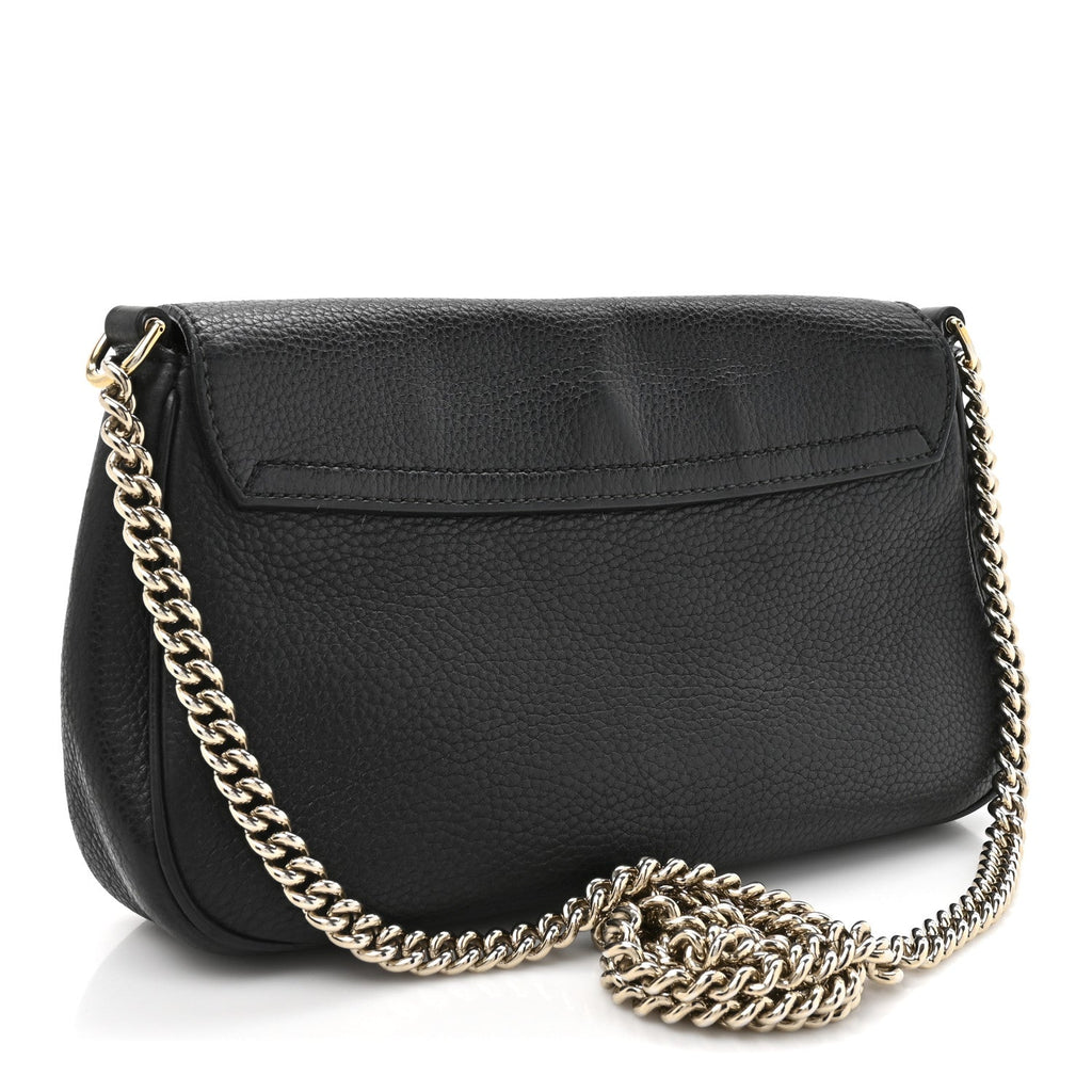 Gucci Pebbled Calfskin Medium Soho Flap Crossbody Black
