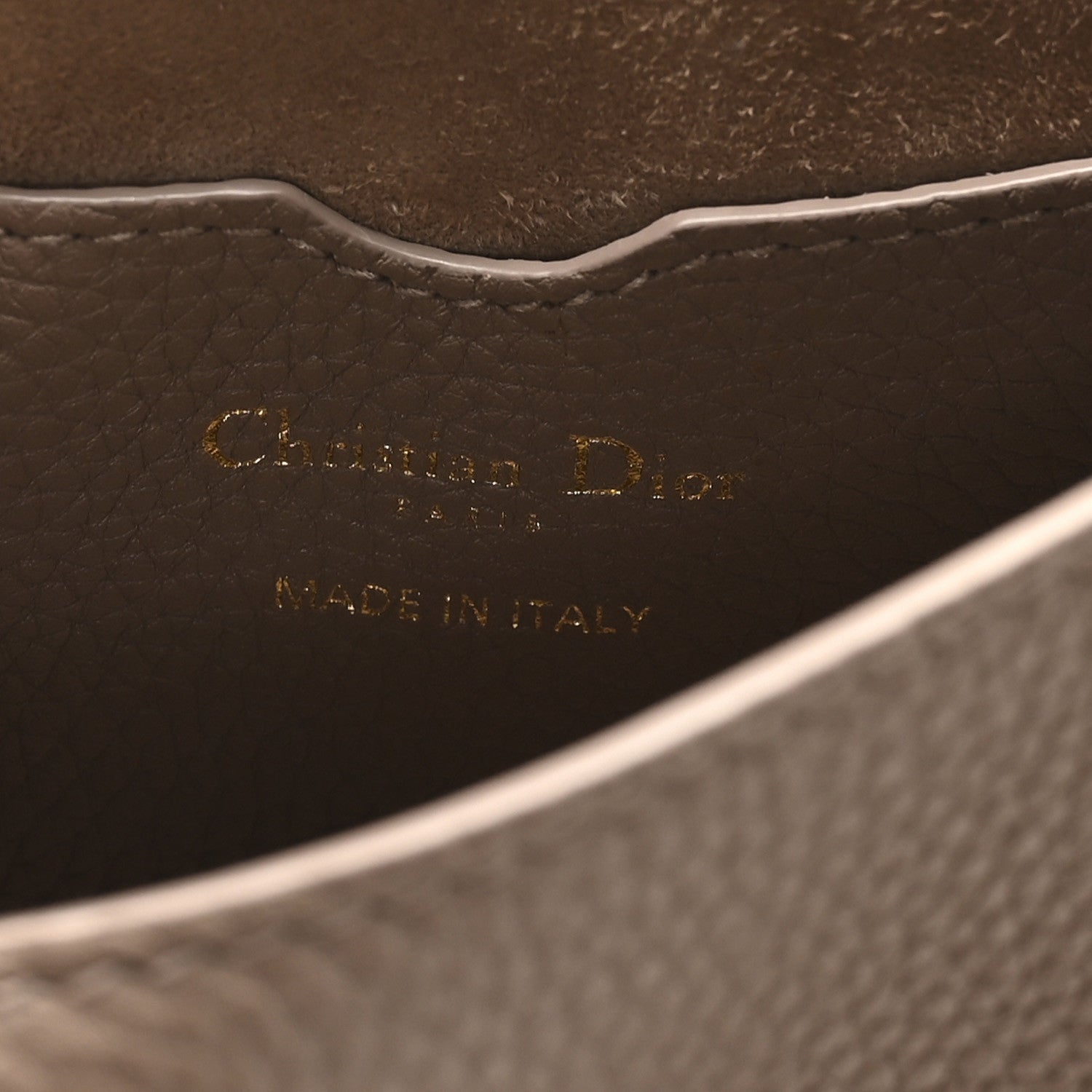 Christian Dior Grained Calfskin Medium Bobby Flap Warm Taupe