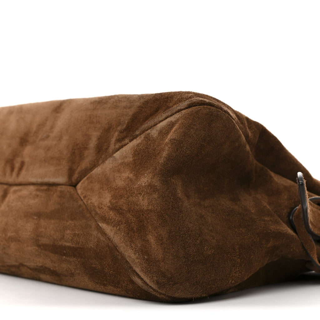 Prada Scamosciato Suede Large Aimee Shoulder Bag Cacao