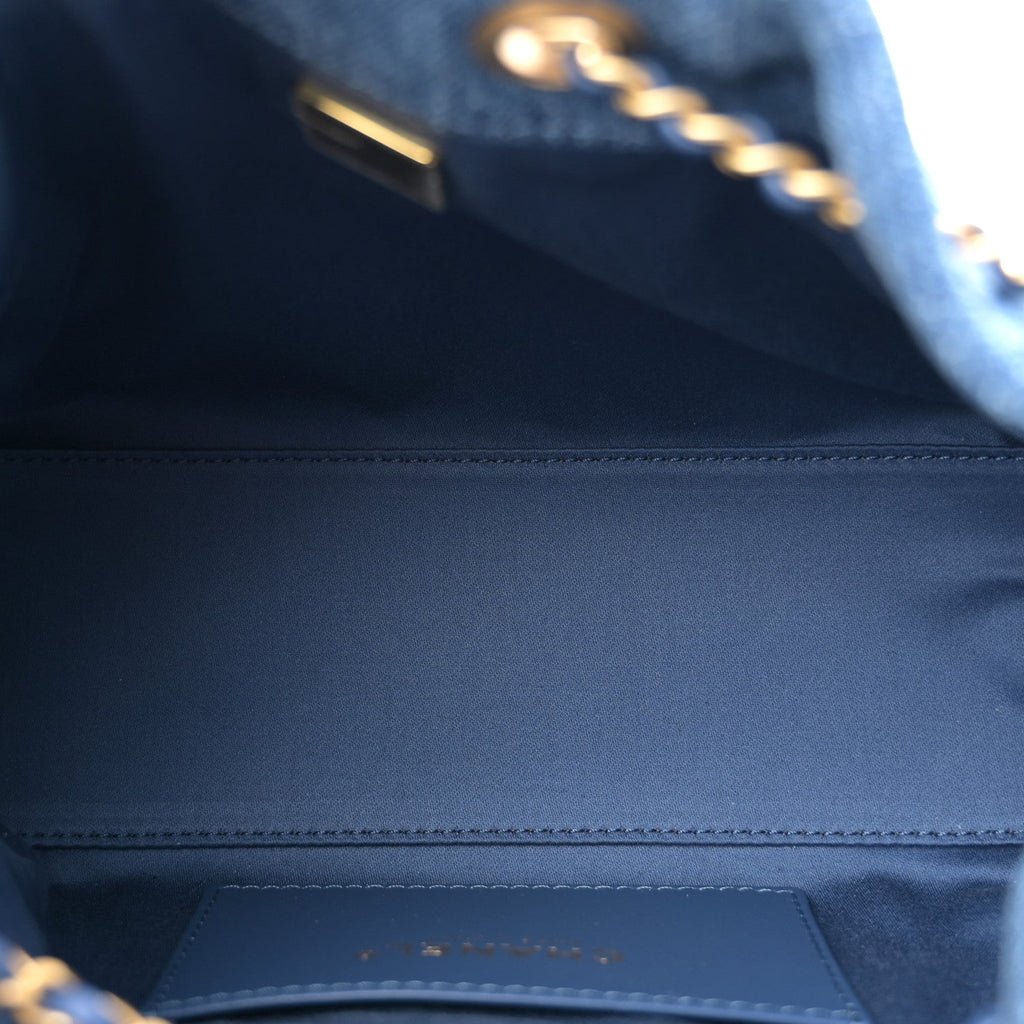 Chanel Washed Denim Quilted Mini Chanel 25 Handbag Blue
