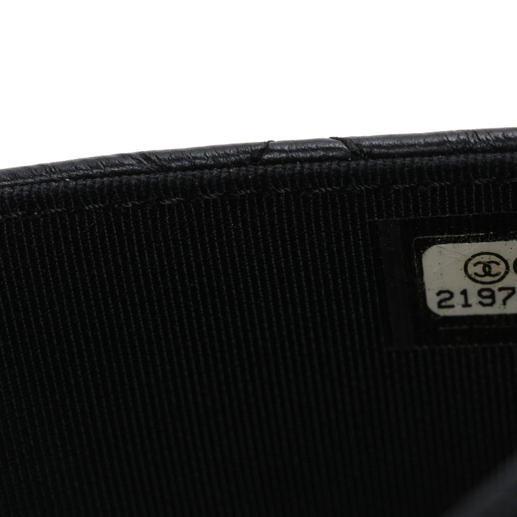 Chanel Aged Calfskin Quilted Lucky Charms 2.55 Reissue Wallet On Chain WOC Black
