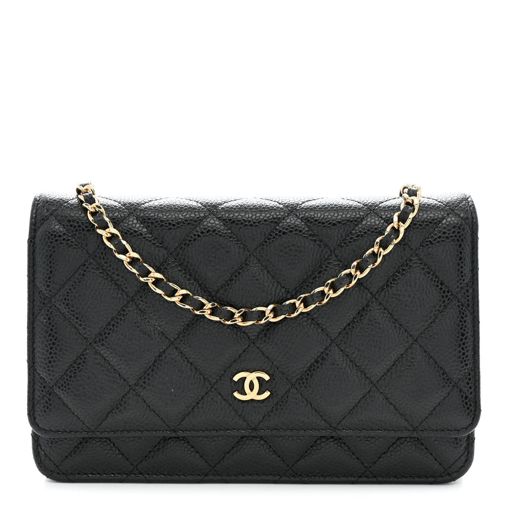Chanel Caviar Quilted Wallet on Chain WOC Black