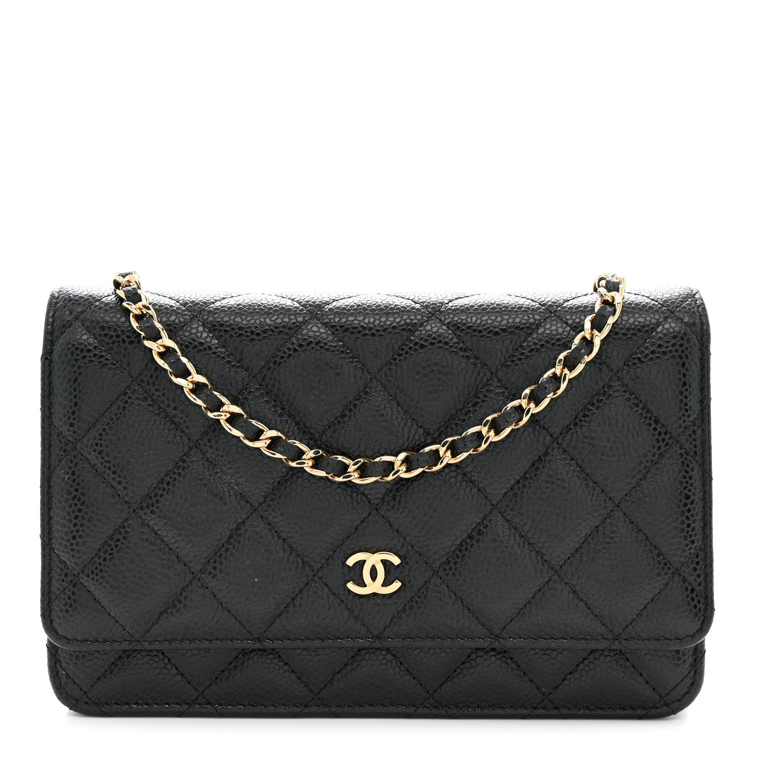 Chanel Caviar Quilted Wallet on Chain WOC Black