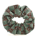 Gucci GG Canvas Crystal Monogram Scrunchie Hair Tie Bluette Red