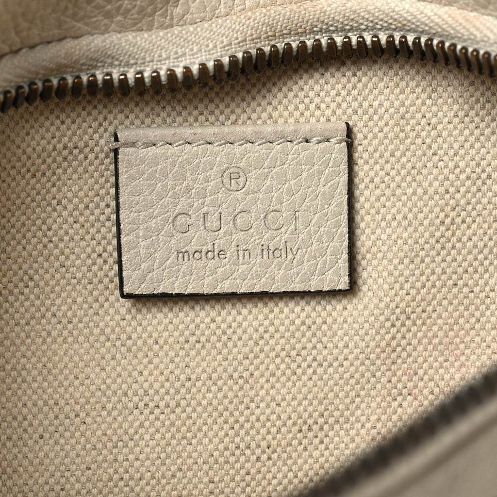 Gucci Grained Calfskin Small Logo Belt Bag White
