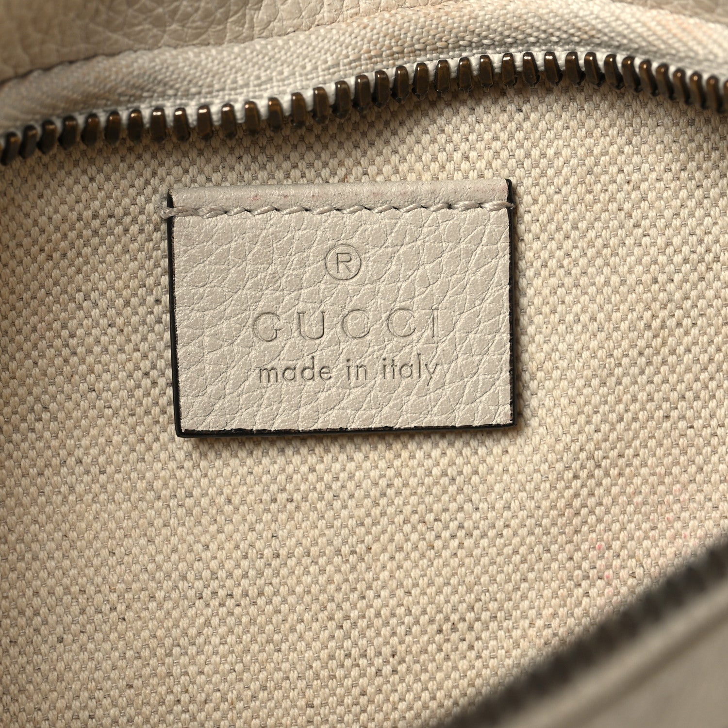 Gucci Grained Calfskin Small Logo Belt Bag White