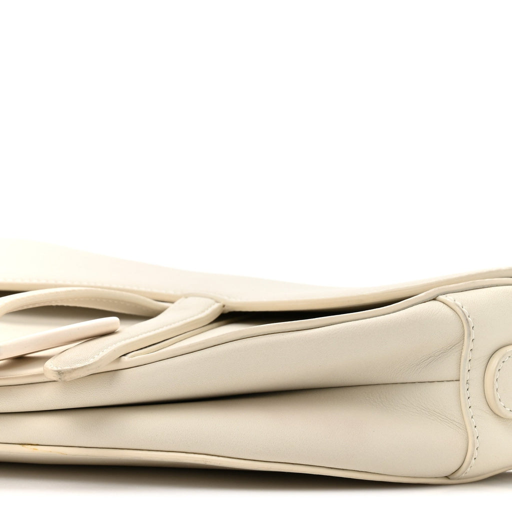 Christian Dior Ultra Matte Calfskin Saddle Bag Off White