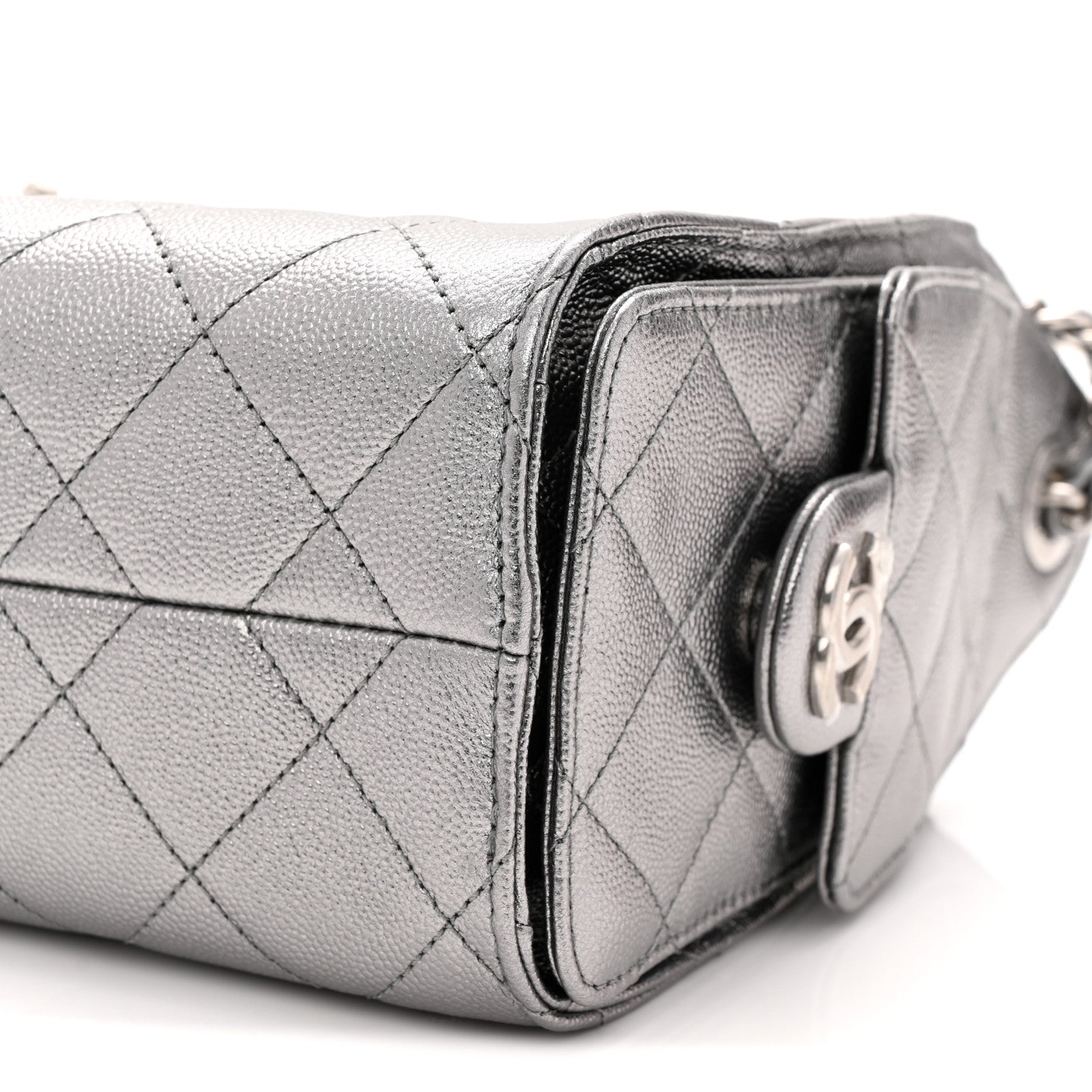 Chanel Metallic Caviar Quilted Mini Chanel 25 Handbag Anthracite