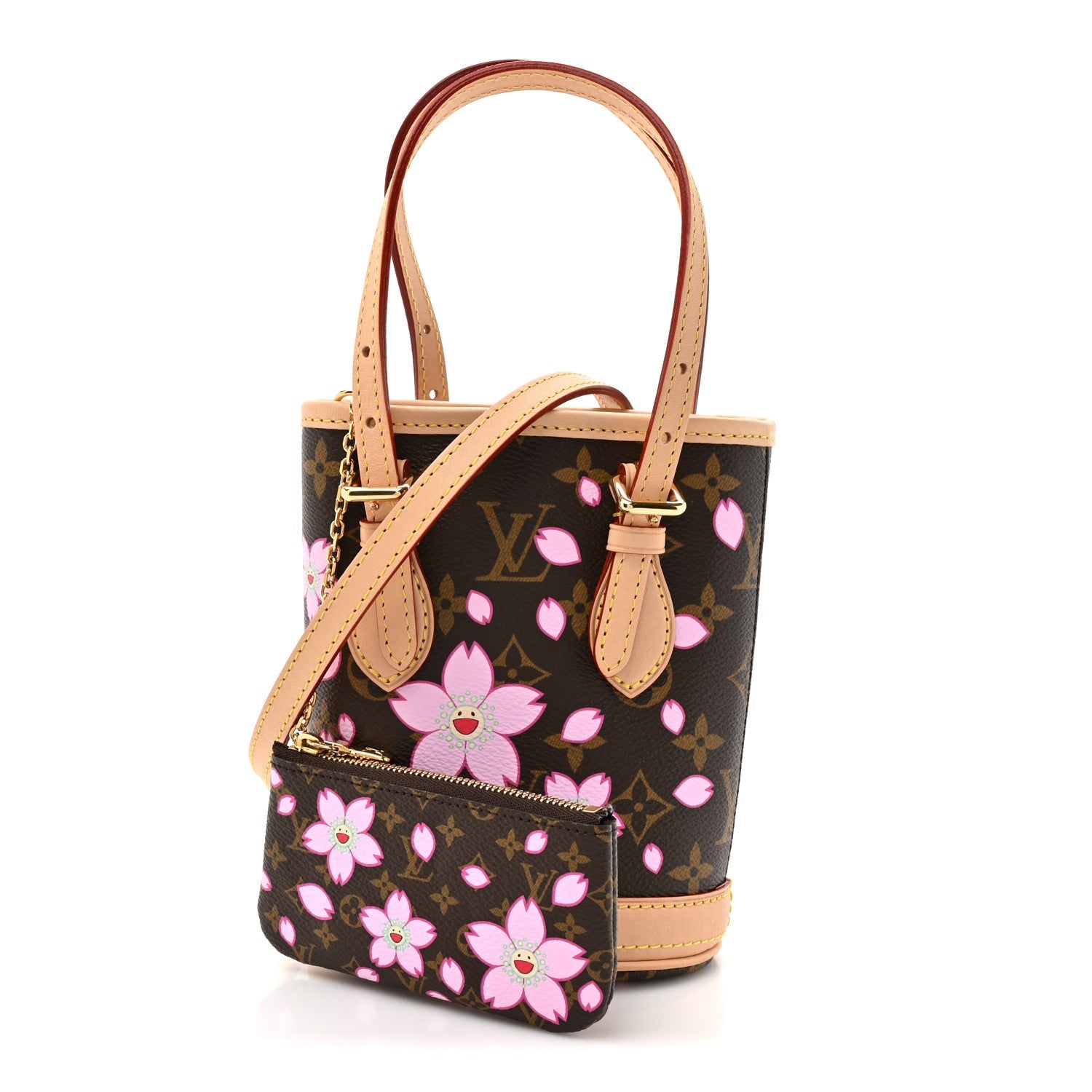 Louis Vuitton LV X TM Monogram Cherry Blossom Nano Bucket Sakura Brown