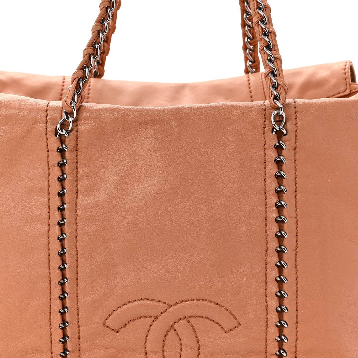 Chanel Smooth Calfskin Luxe Ligne Tote Dark Beige
