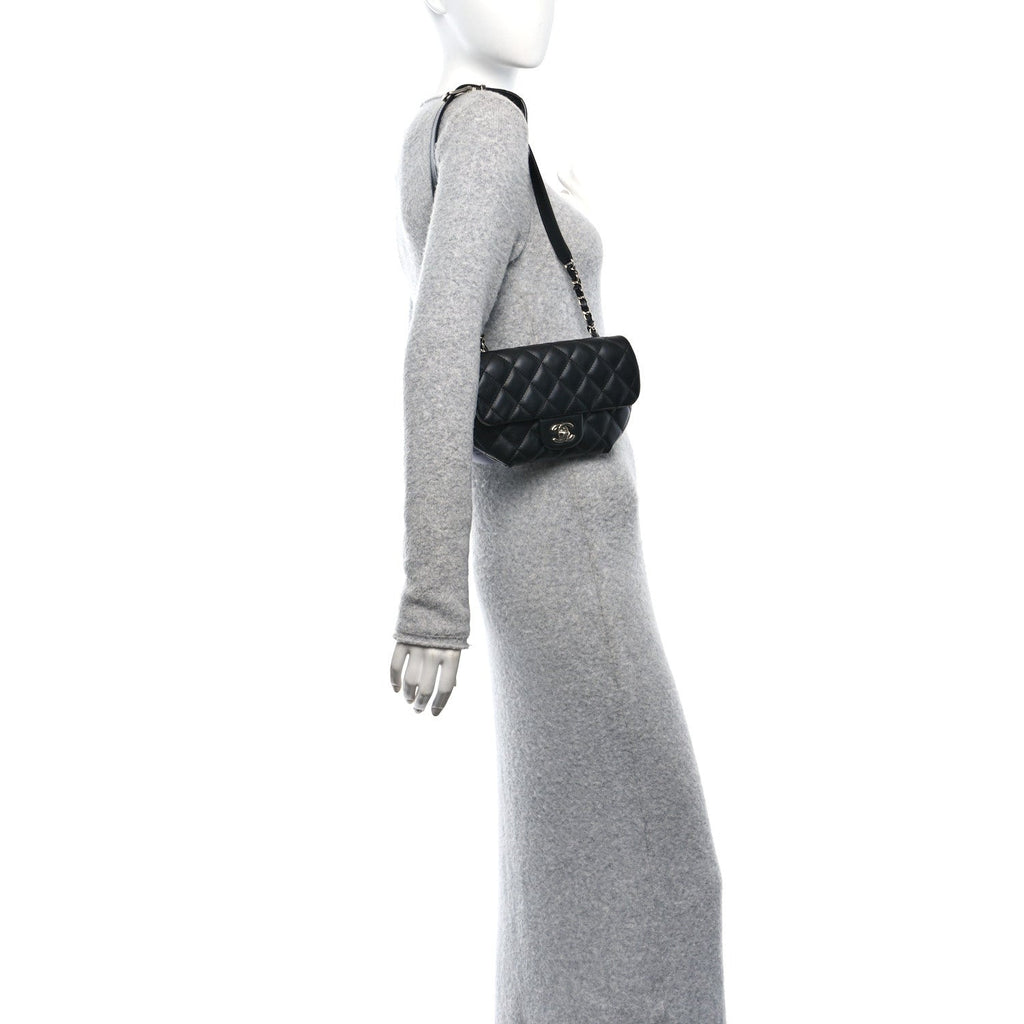 Chanel Calfskin Quilted CC Uniform Flap Belt Bag Black