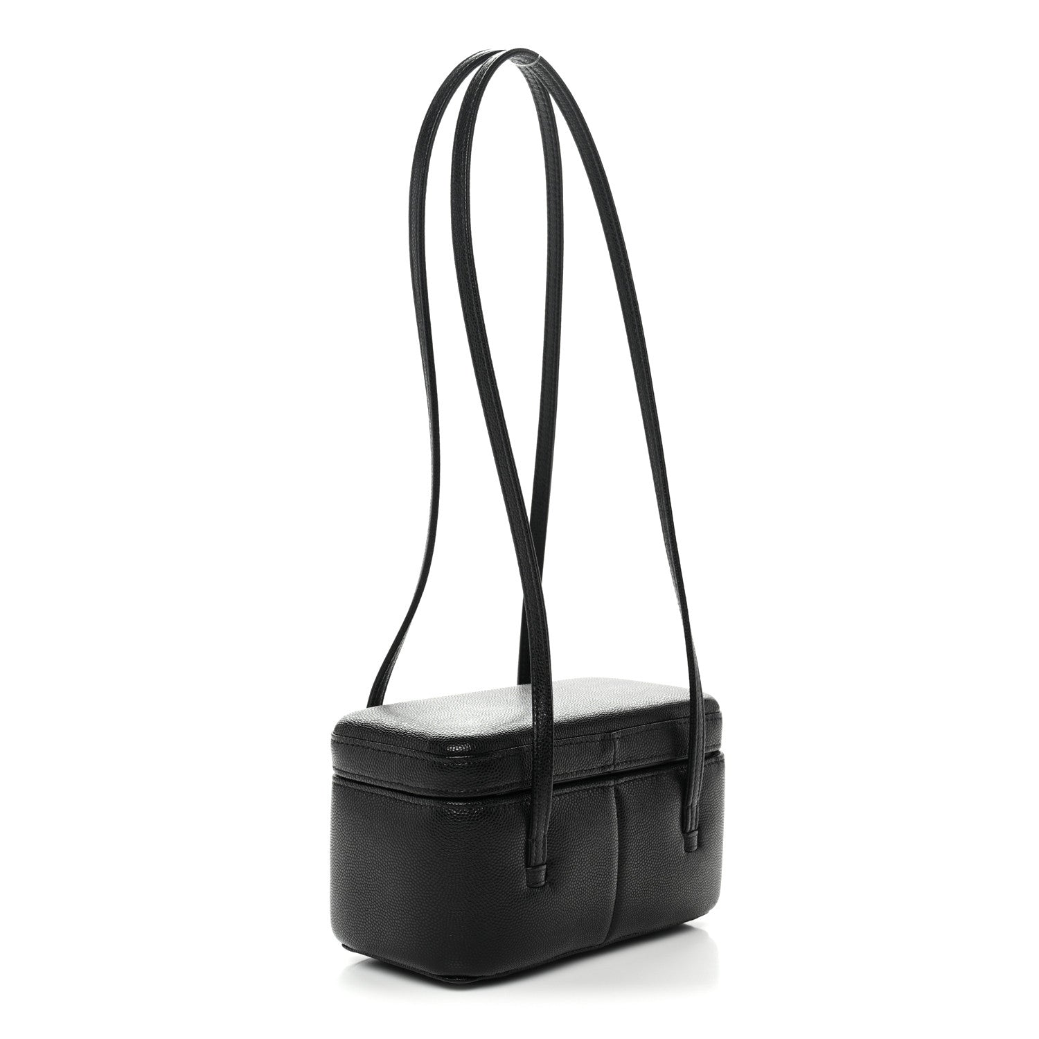 Chanel Shiny Caviar Preppy Coco Long Vanity With Strap Black