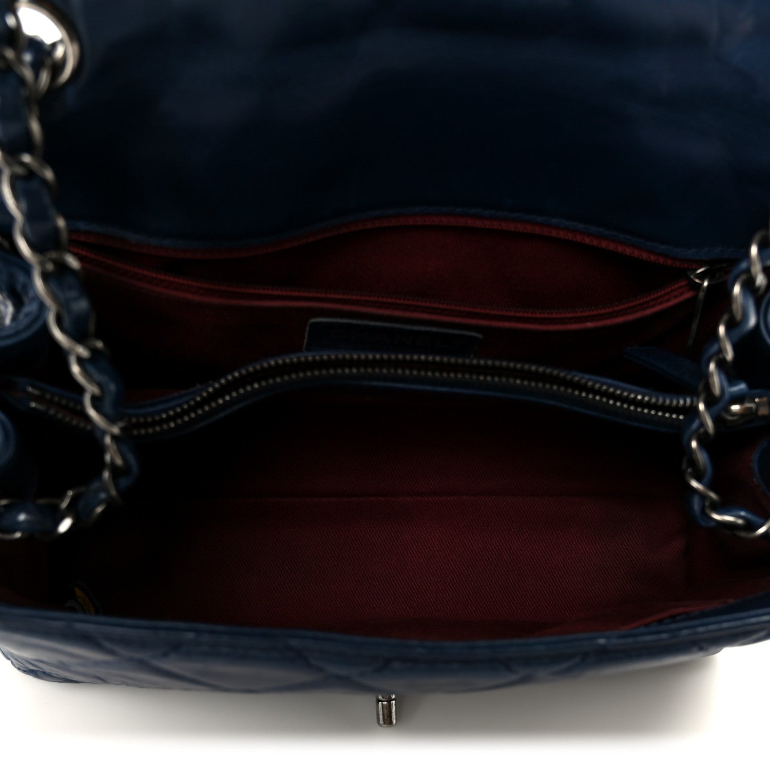 Chanel Glazed Calfskin Quilted Medium Coco Soft Flap Navy