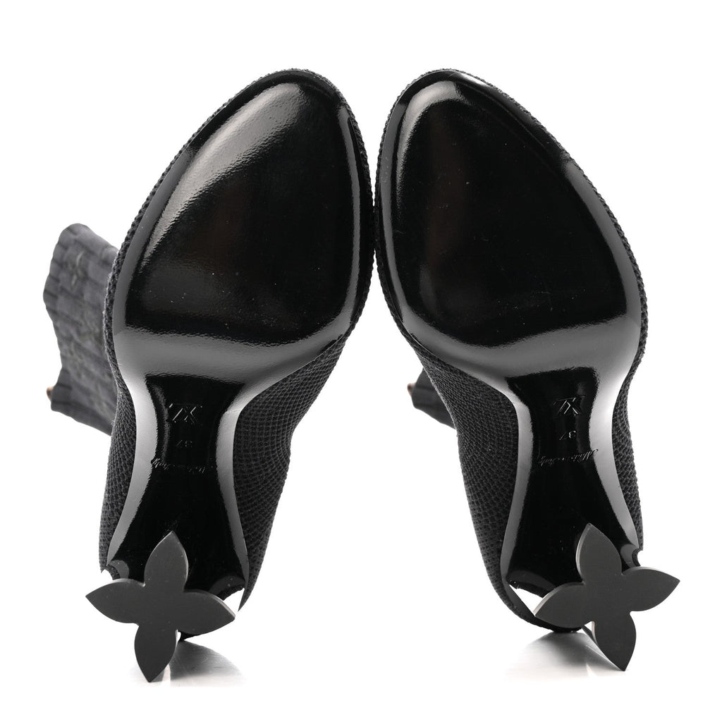 Louis Vuitton Monogram Stretch Fabric Silhouette Ankle Boots 37 Black