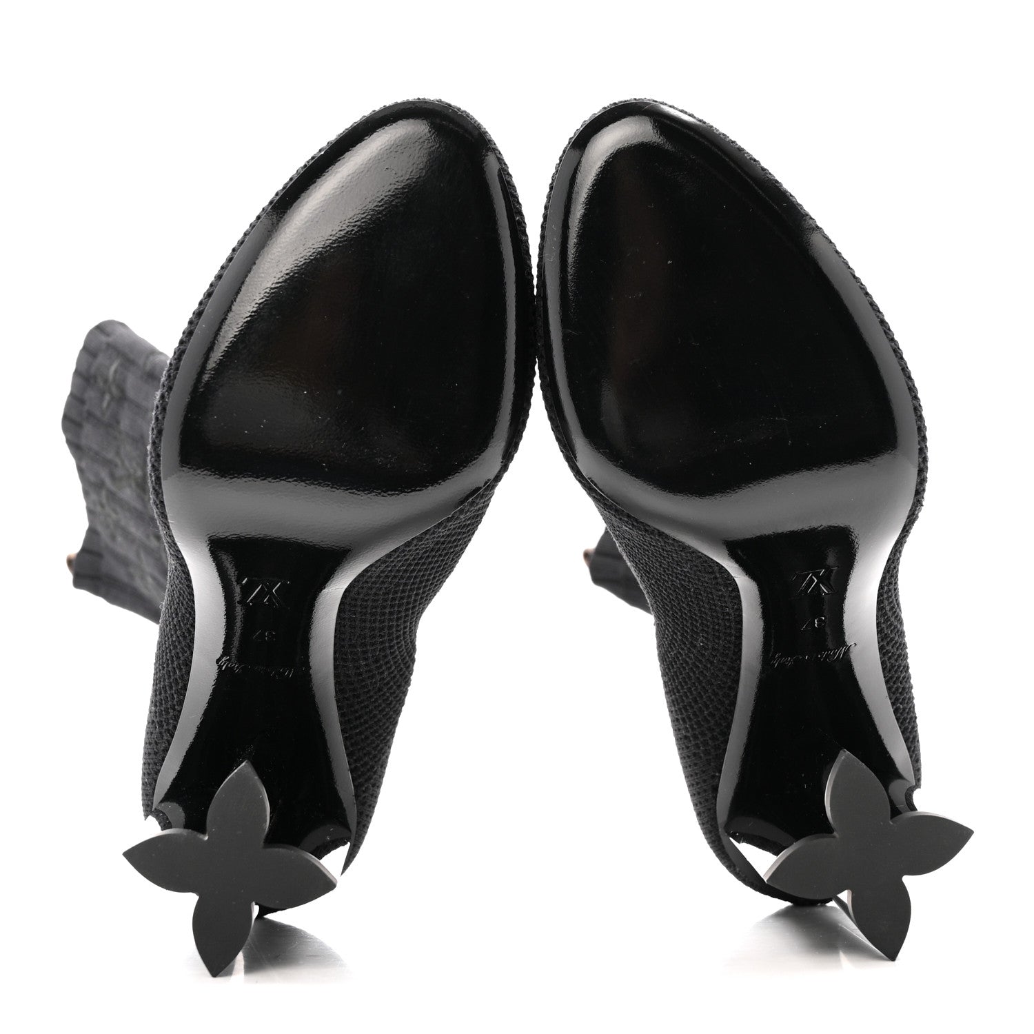 Louis Vuitton Monogram Stretch Fabric Silhouette Ankle Boots 37 Black