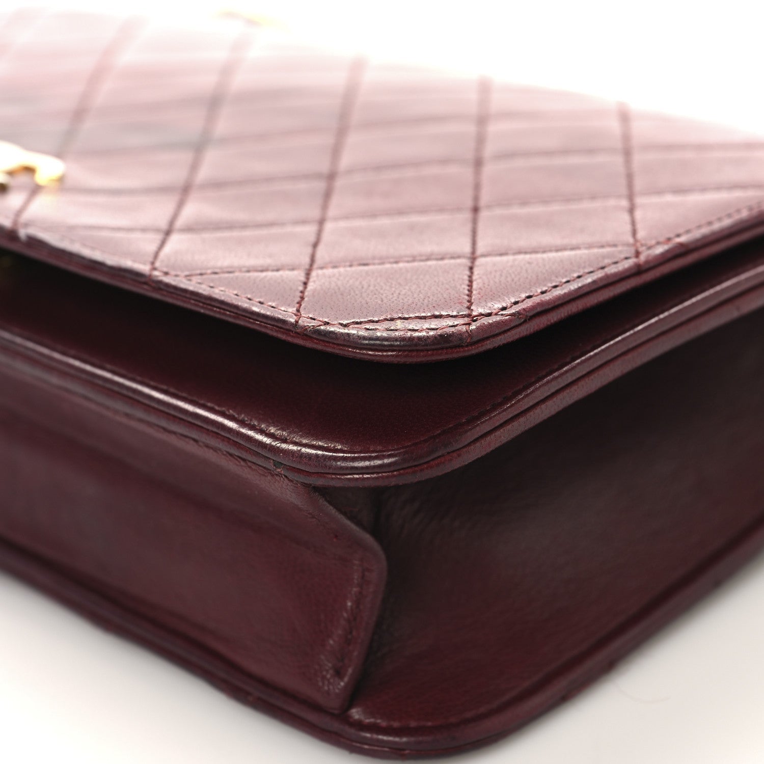 Chanel Lambskin Quilted Small Single Flap Bordeaux