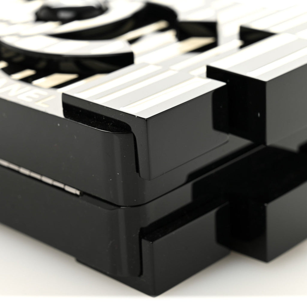 Chanel Plexiglass Barcode Boy Brick Lego Clutch Black