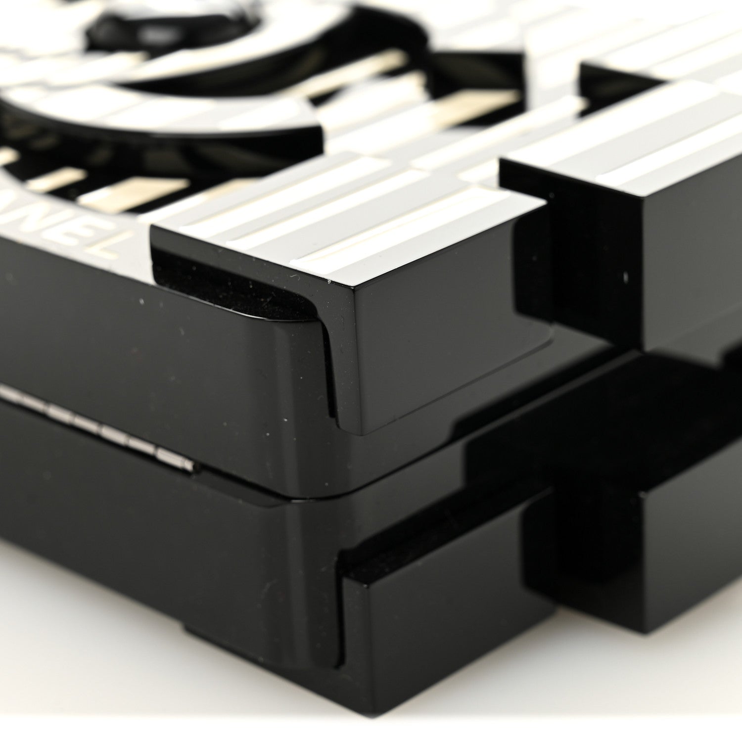 Chanel Plexiglass Barcode Boy Brick Lego Clutch Black