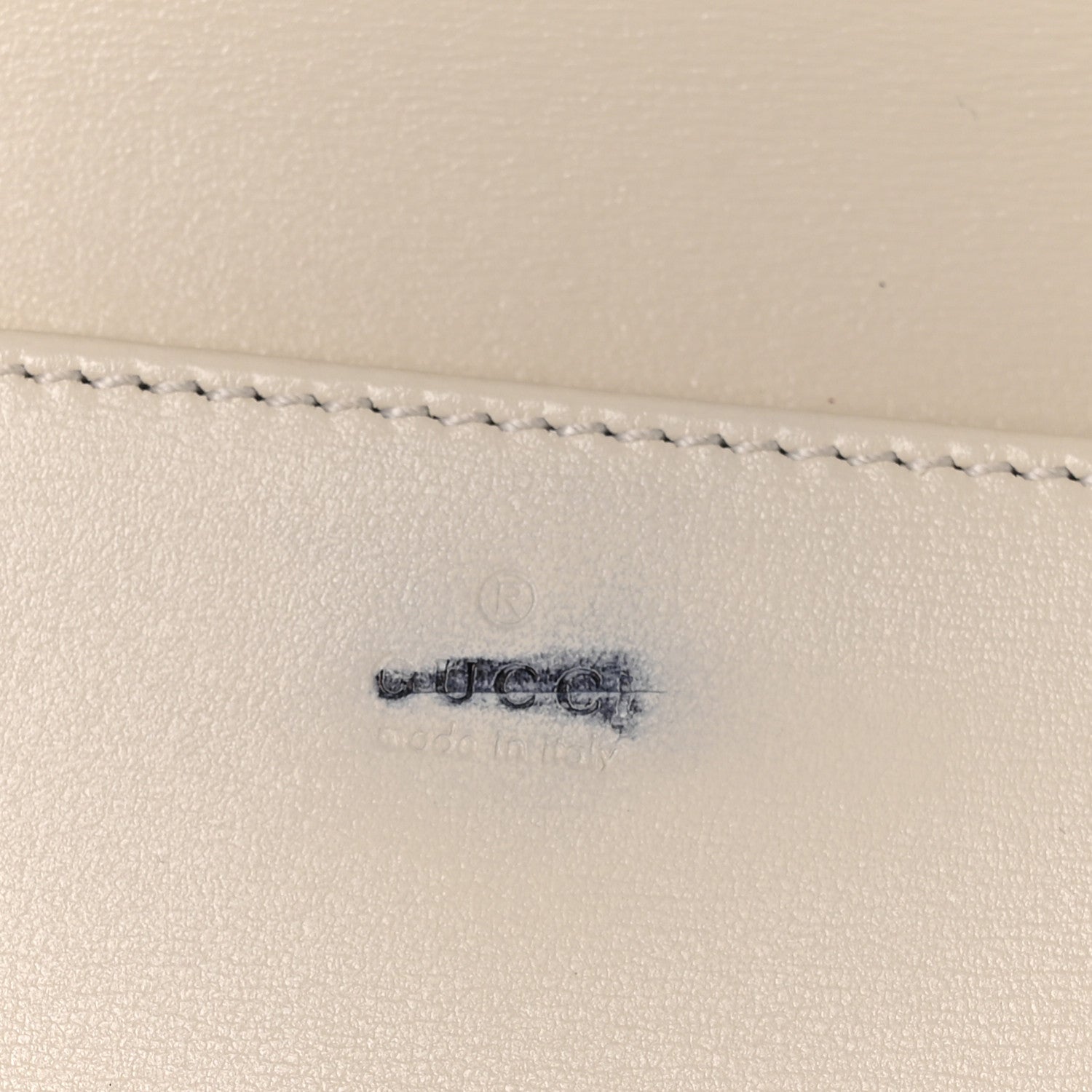 Gucci Boarded Plutone Calfskin Horsebit 1955 Wallet On Chain Mystic White