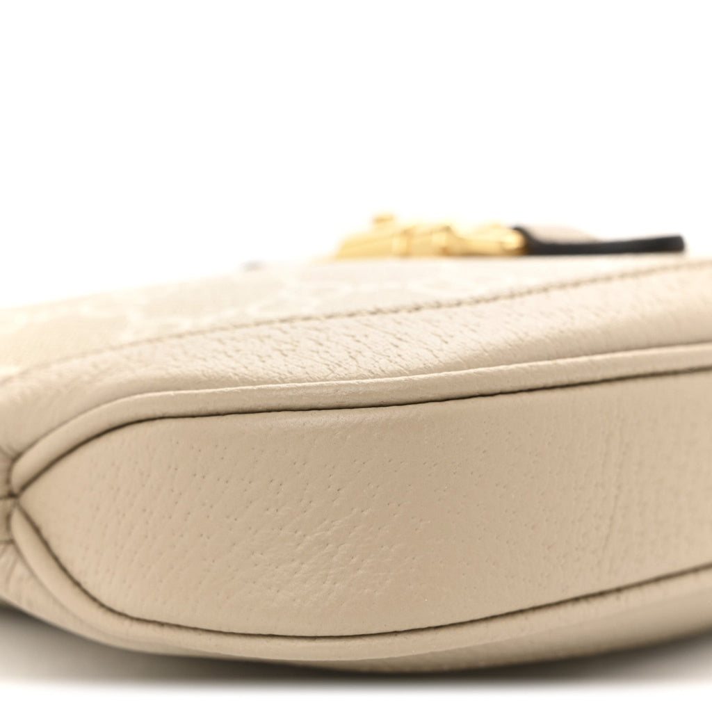 Gucci GG Supreme Monogram Textured Dollar Calfskin Mini Jackie 1961 Hobo Beige Mystic White Oatmeal