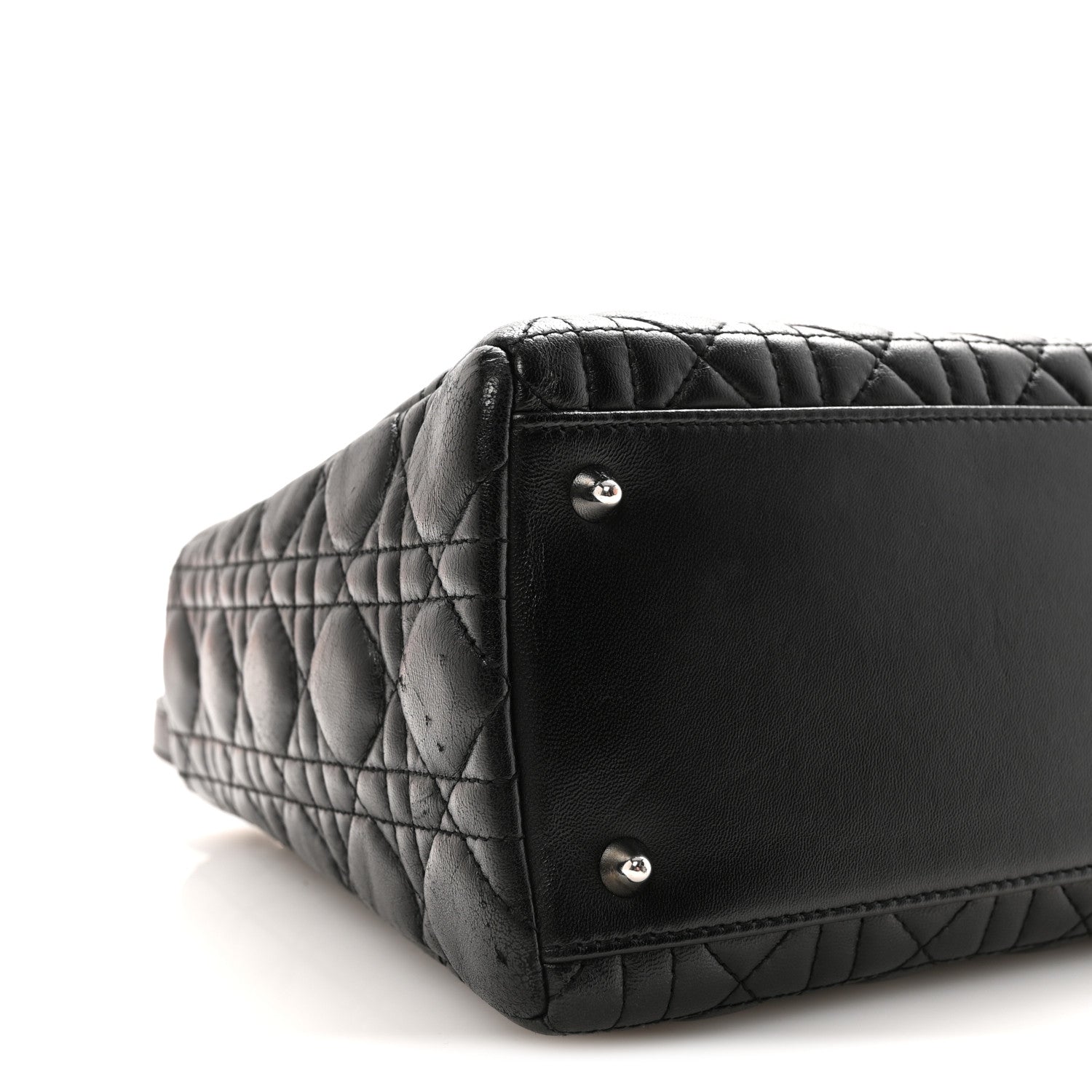 Christian Dior Lambskin Cannage Medium Lady Dior Black