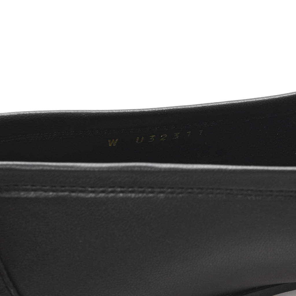 Calfskin Womens Stitched CC Loafers 38 Black