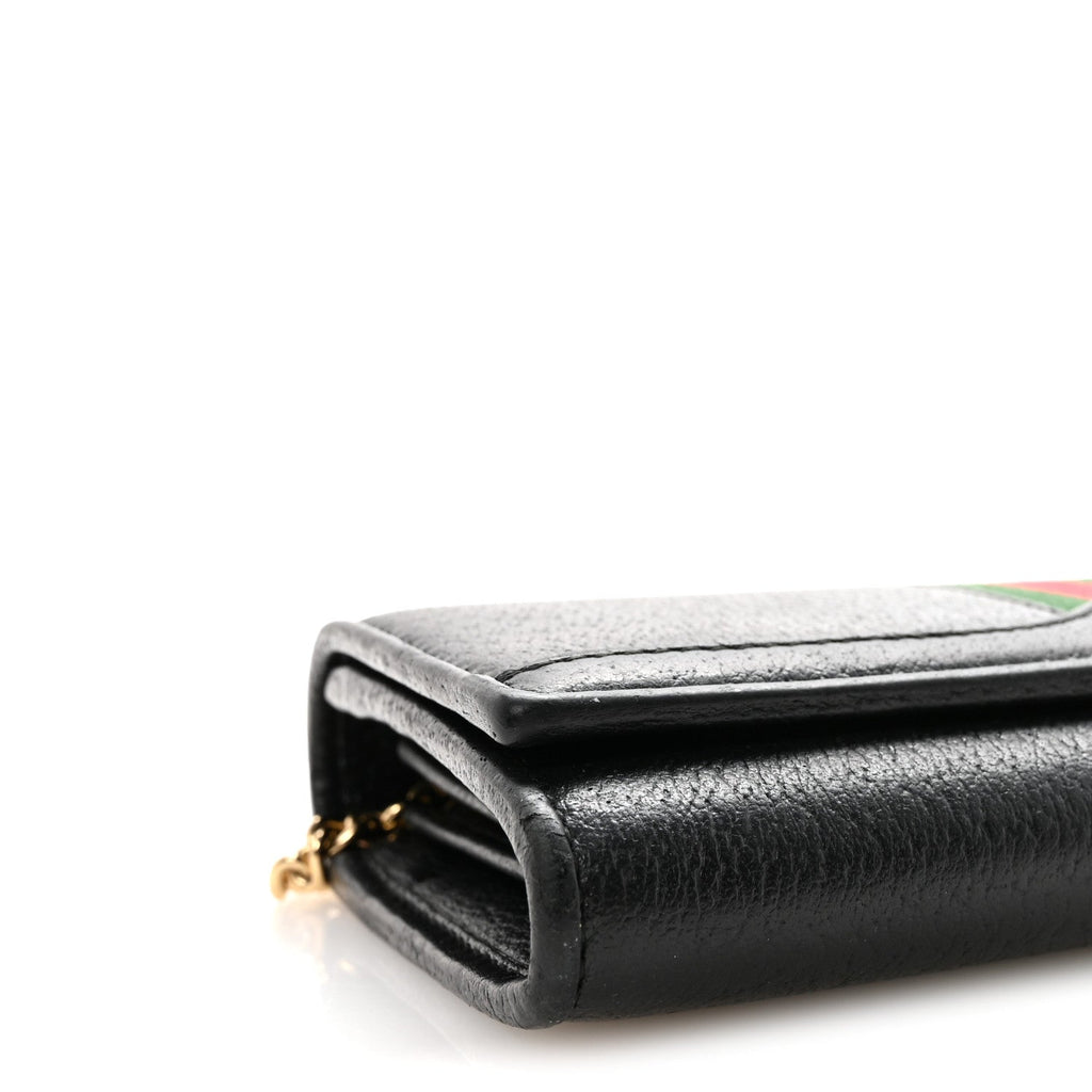 Gucci Dollar Calfskin Web Ophidia Wallet On Chain Black