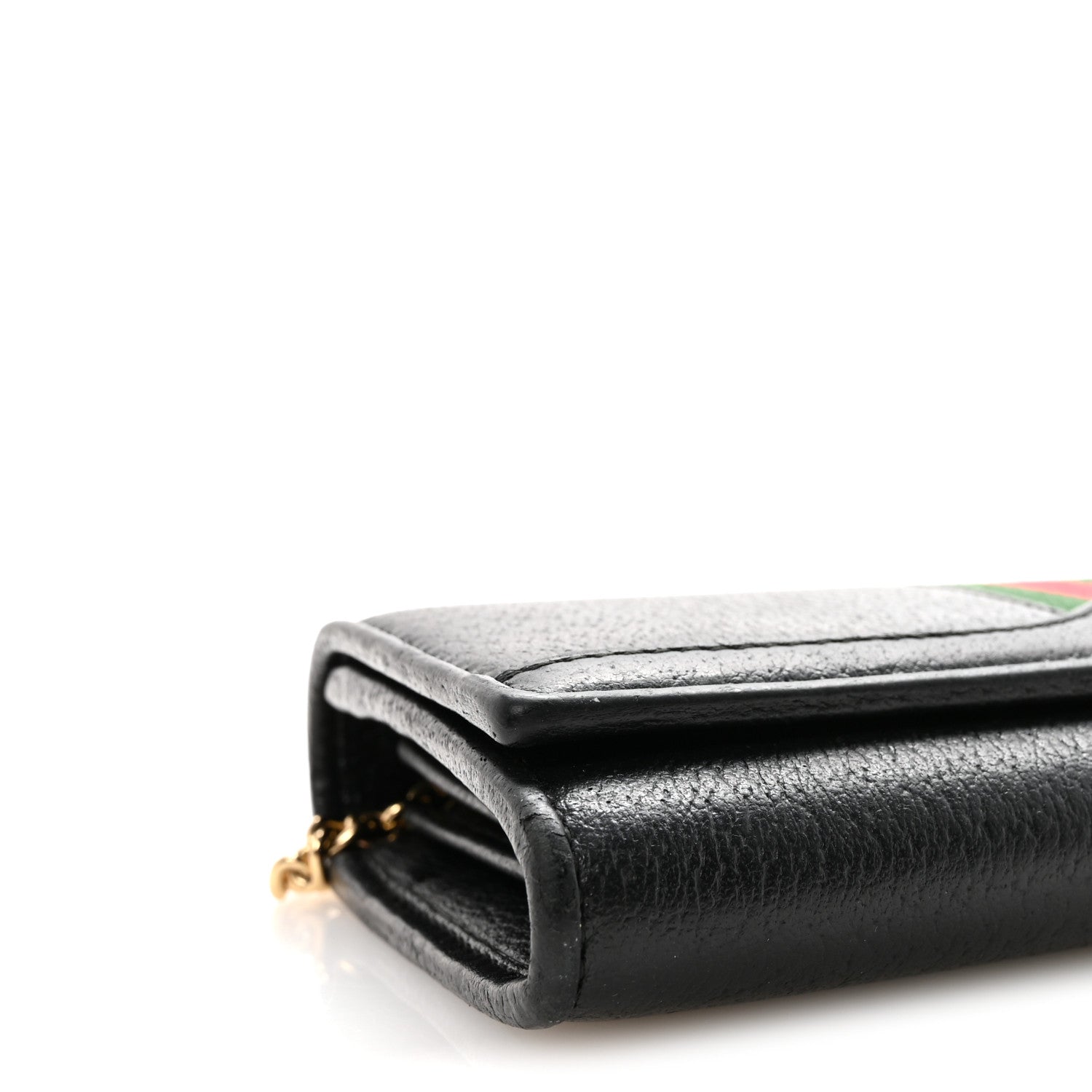 Gucci Dollar Calfskin Web Ophidia Wallet On Chain Black