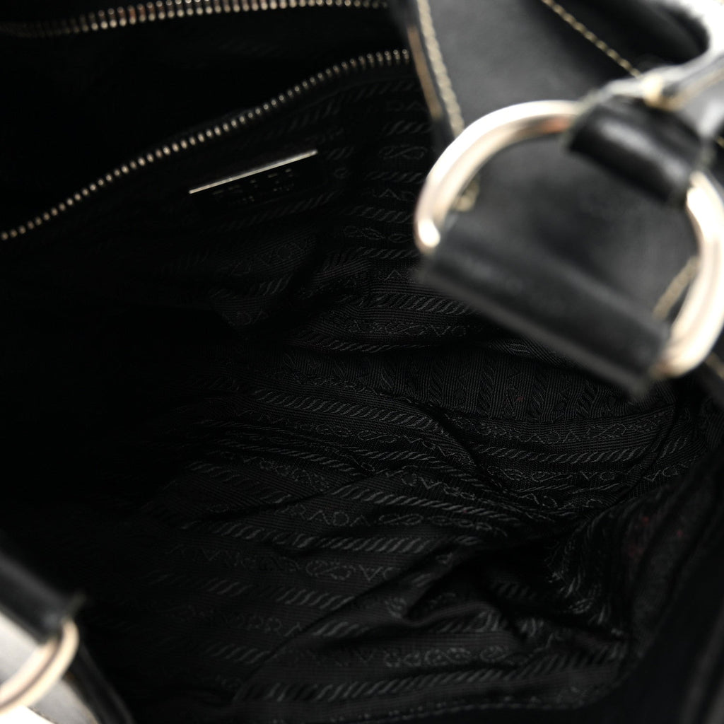Prada Tessuto Nylon Moon Shoulder Bag Black