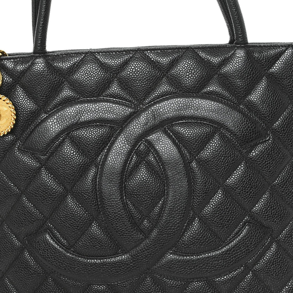 Chanel Caviar Quilted Medallion Tote Black