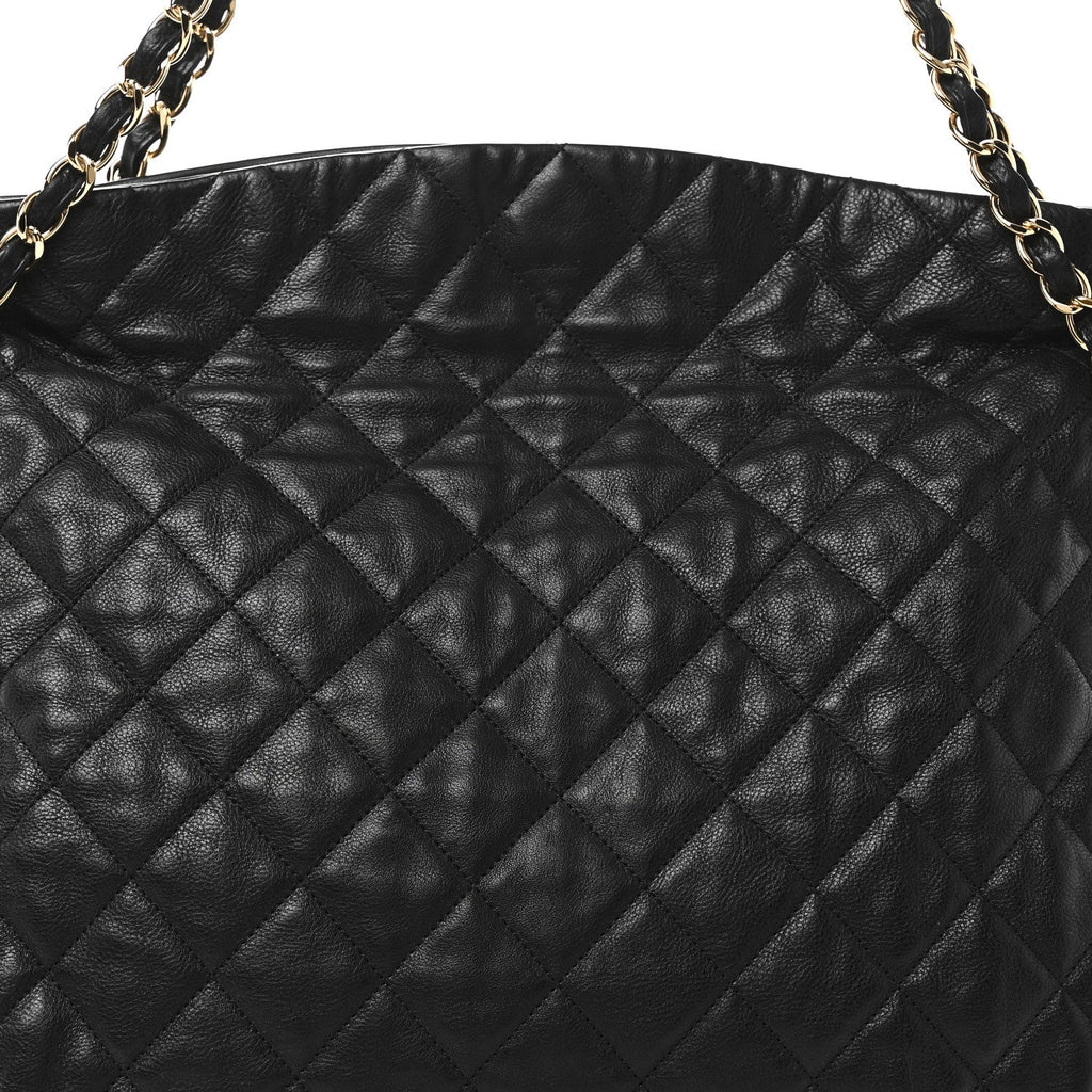 Chanel Calfskin Quilted Large Chain Me Hobo Black