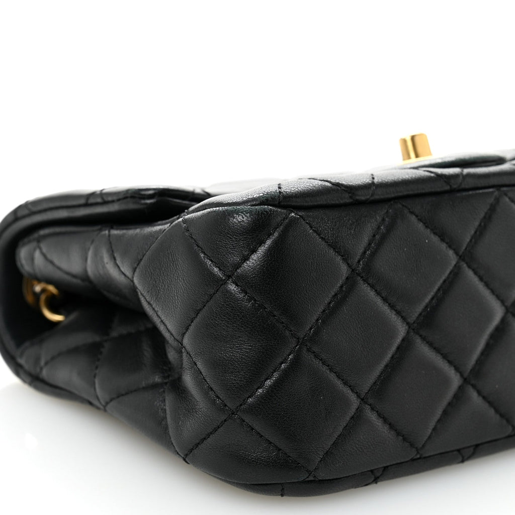 Chanel Lambskin Quilted Mini Pearl Crush Flap Black