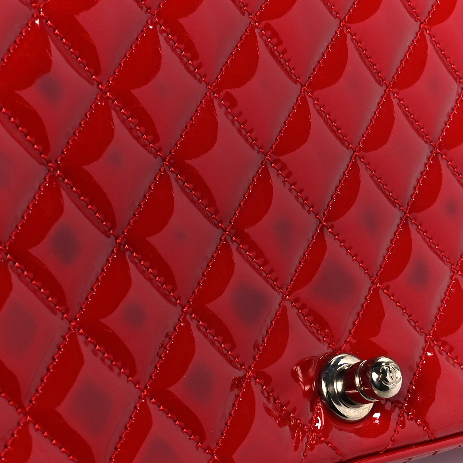 Chanel Patent Quilted Medium Coco Boy Flap Red