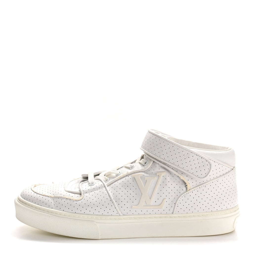 Louis Vuitton Calfskin Perforated Mens Acapulco Sneakers 8 White