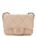 Chanel Caviar Quilted Mini Chain Belt Bag Light Beige