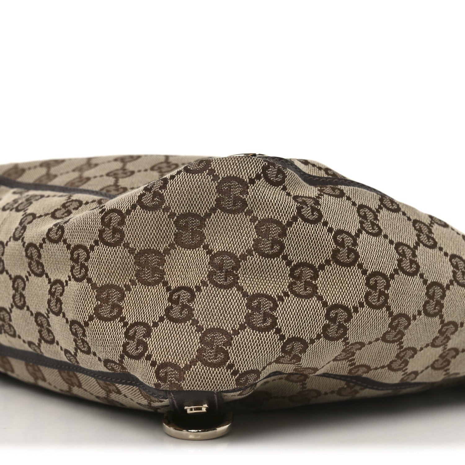 Gucci Monogram Small Gold D Ring Tote Brown