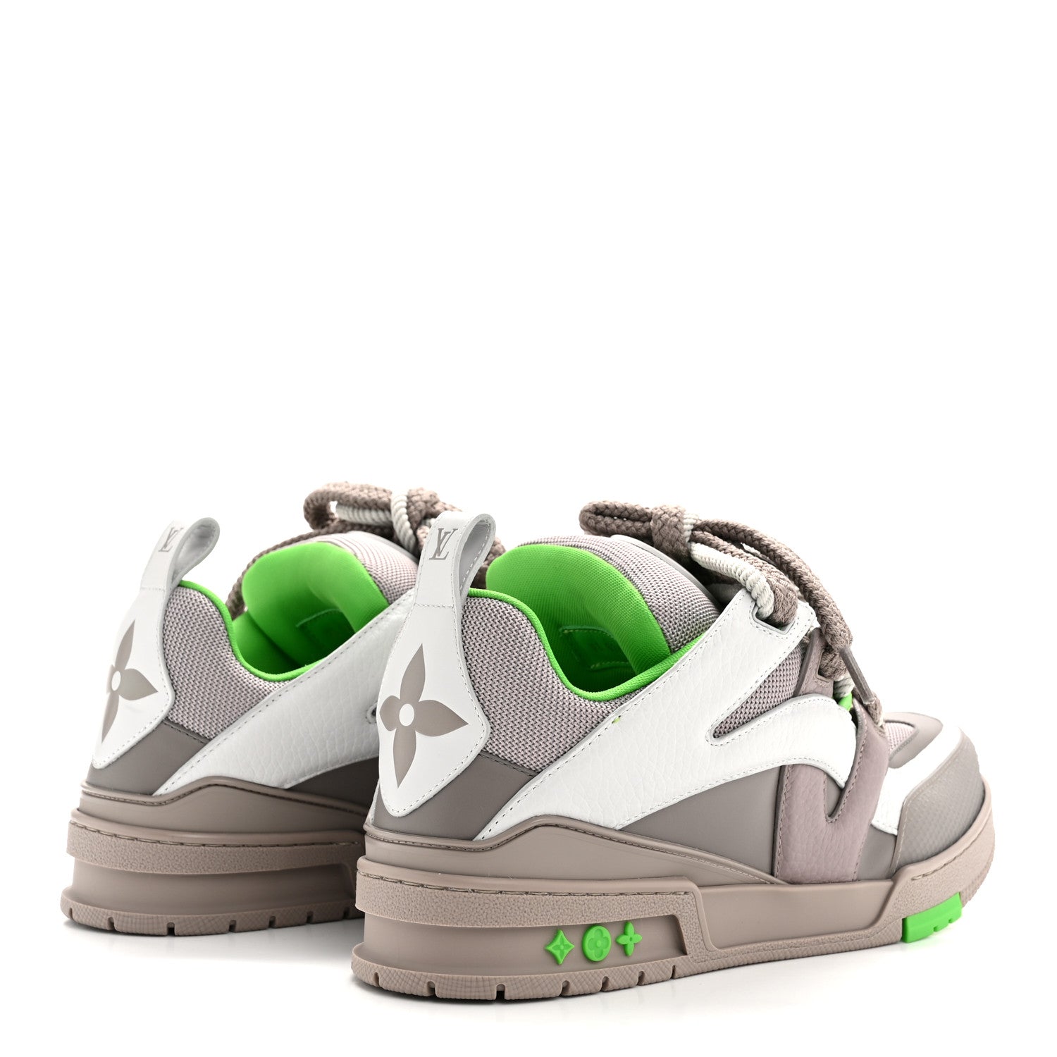 Louis Vuitton Calfskin Mens LV Skate Sneaker 9 Grey Green