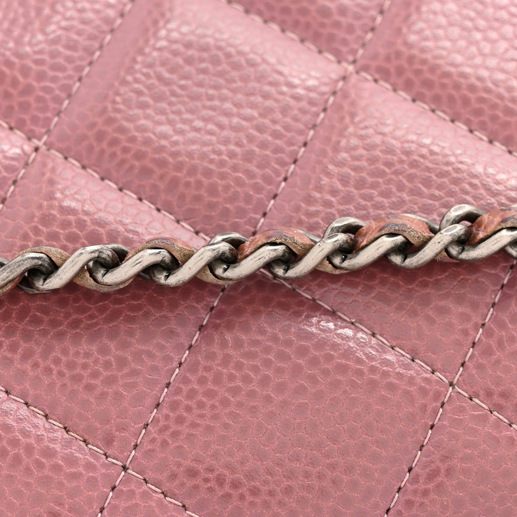 Chanel Caviar Quilted Clutch With Chain Flap Purple