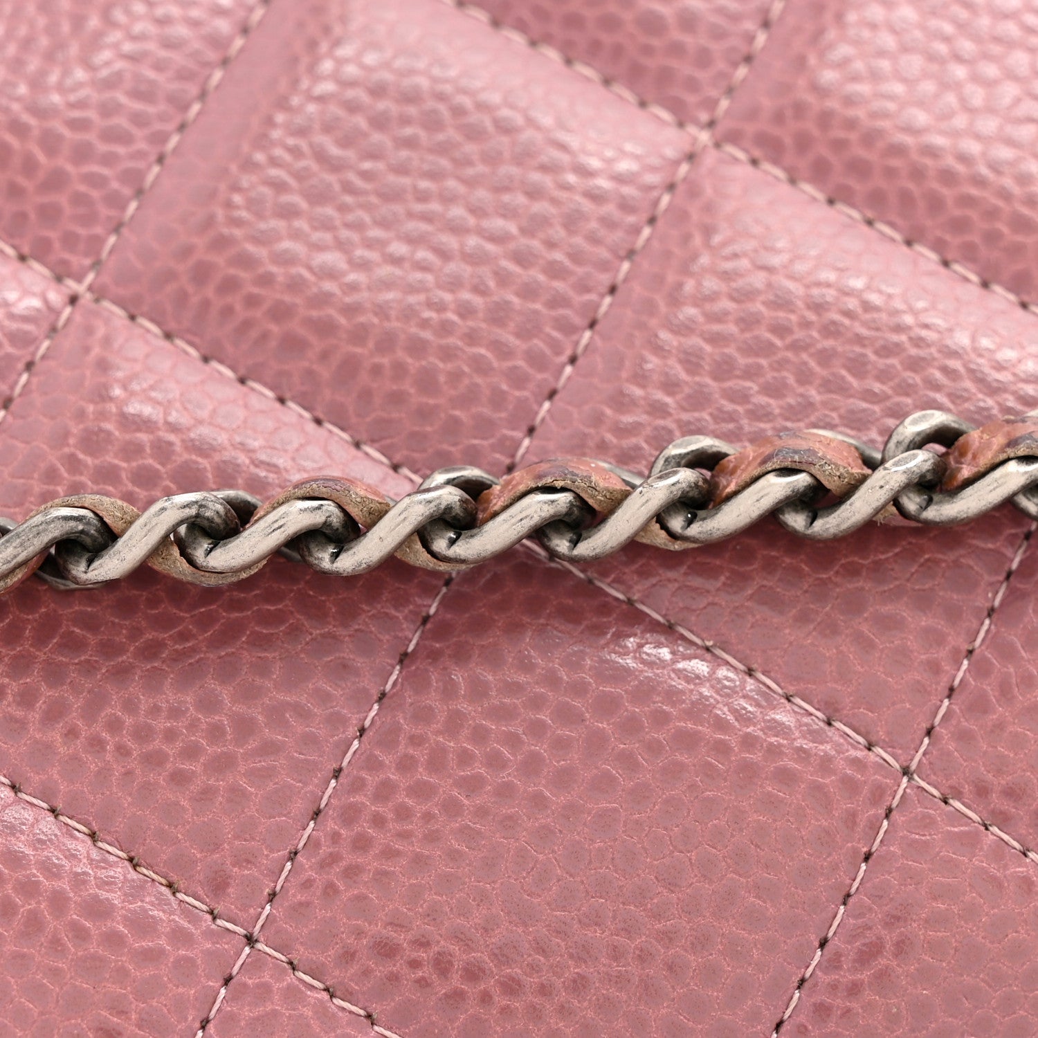 Chanel Caviar Quilted Clutch With Chain Flap Purple
