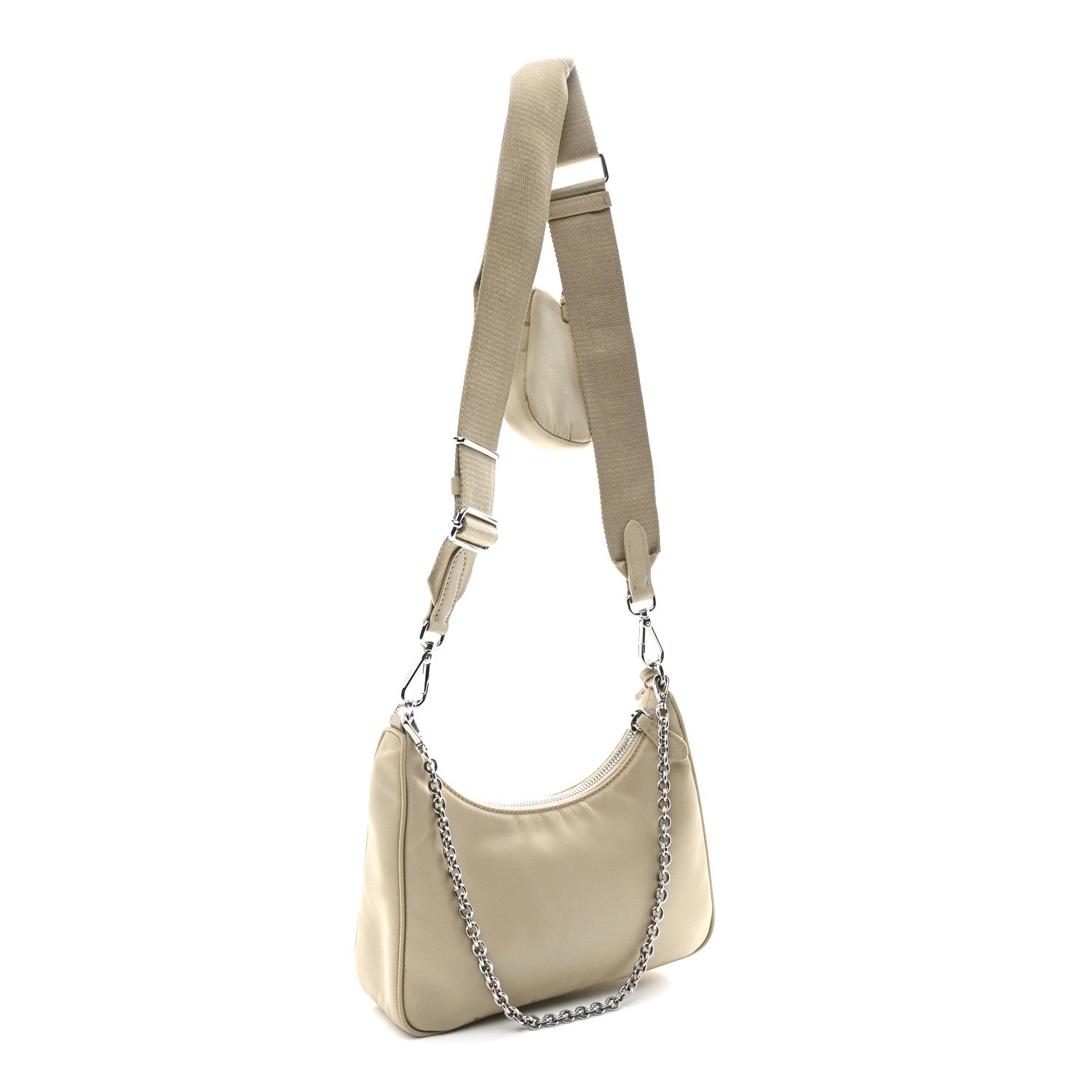 Prada Nylon Re-Edition 2005 Shoulder Bag Cammeo