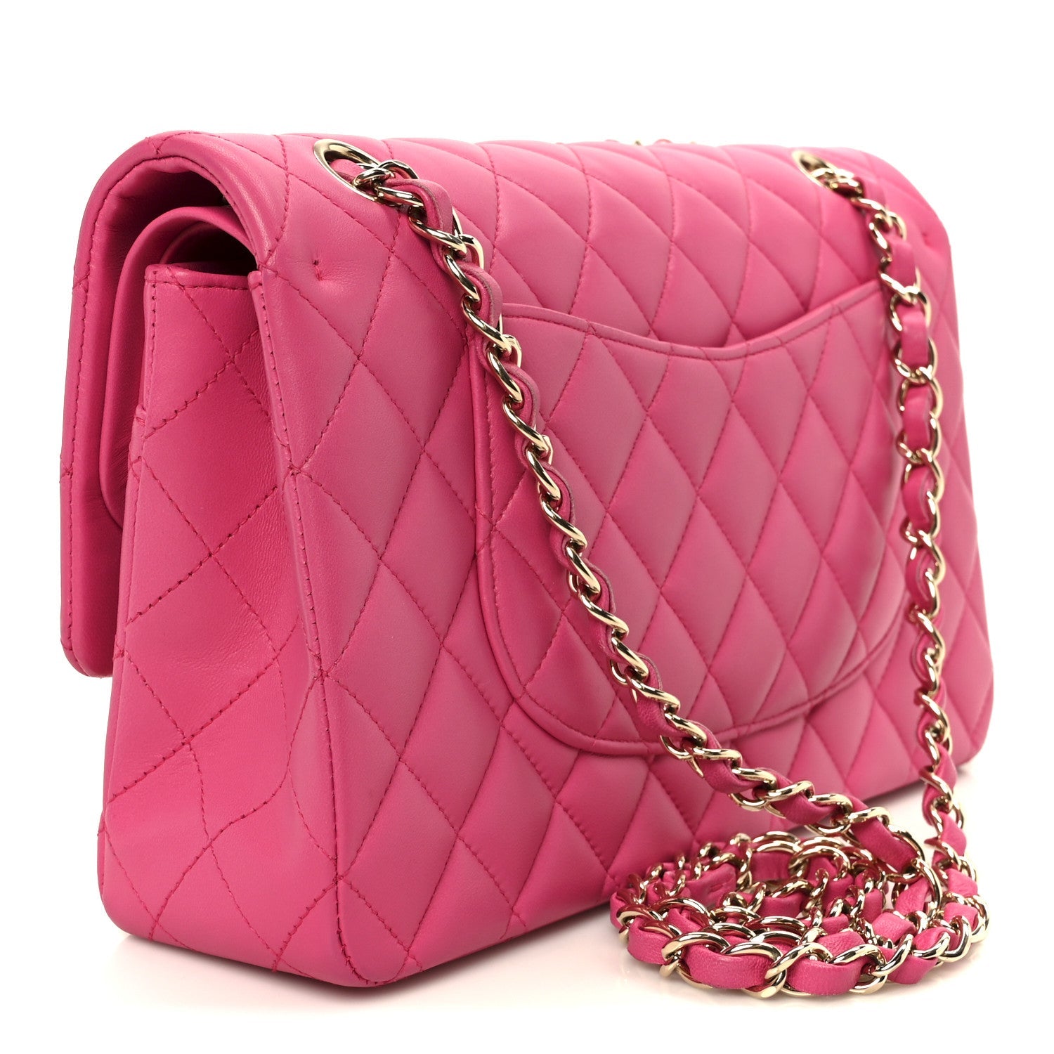 Chanel Lambskin Quilted Medium Double Flap Pink