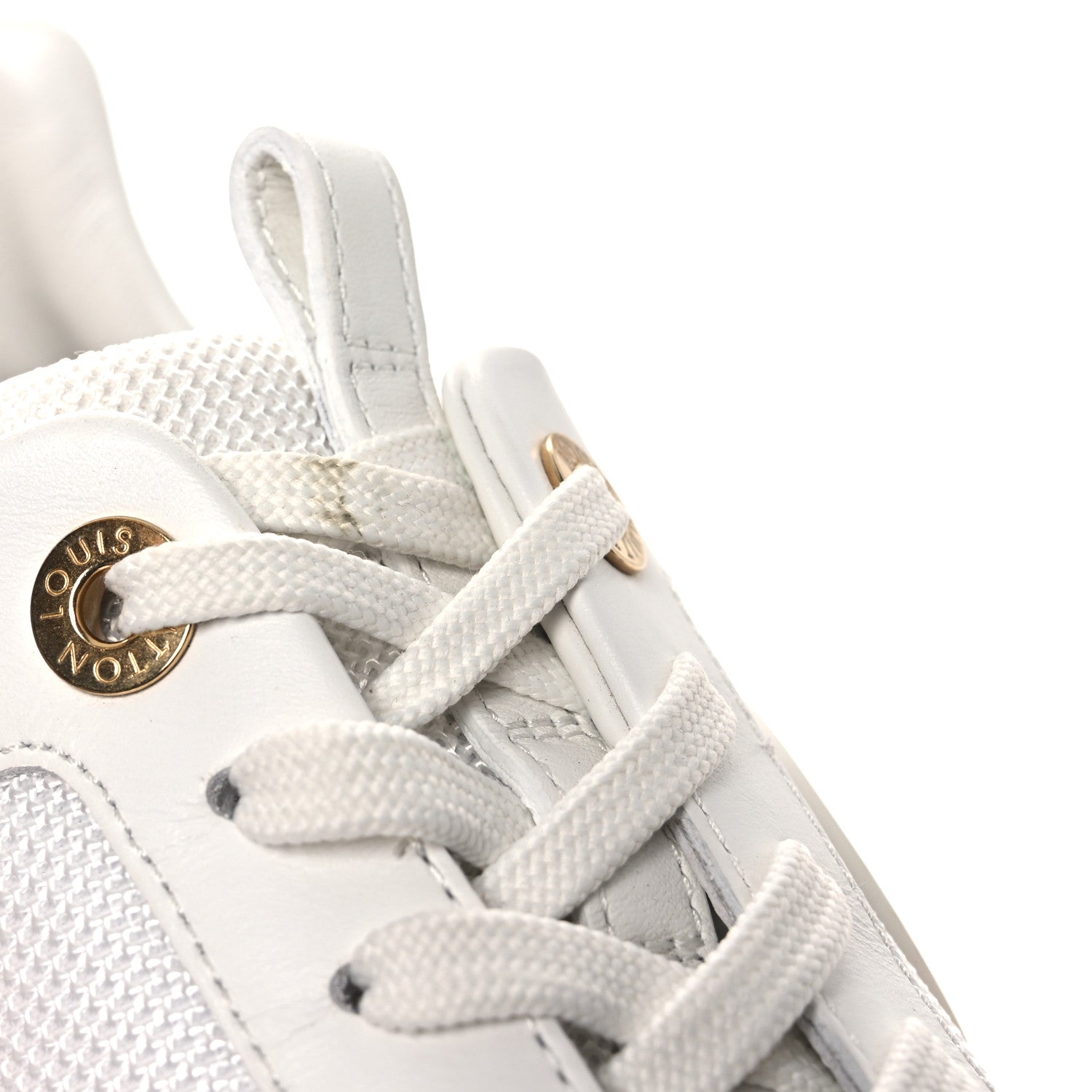 Louis Vuitton Calfskin Monogram Run Away Sneakers 38.5 White Pink