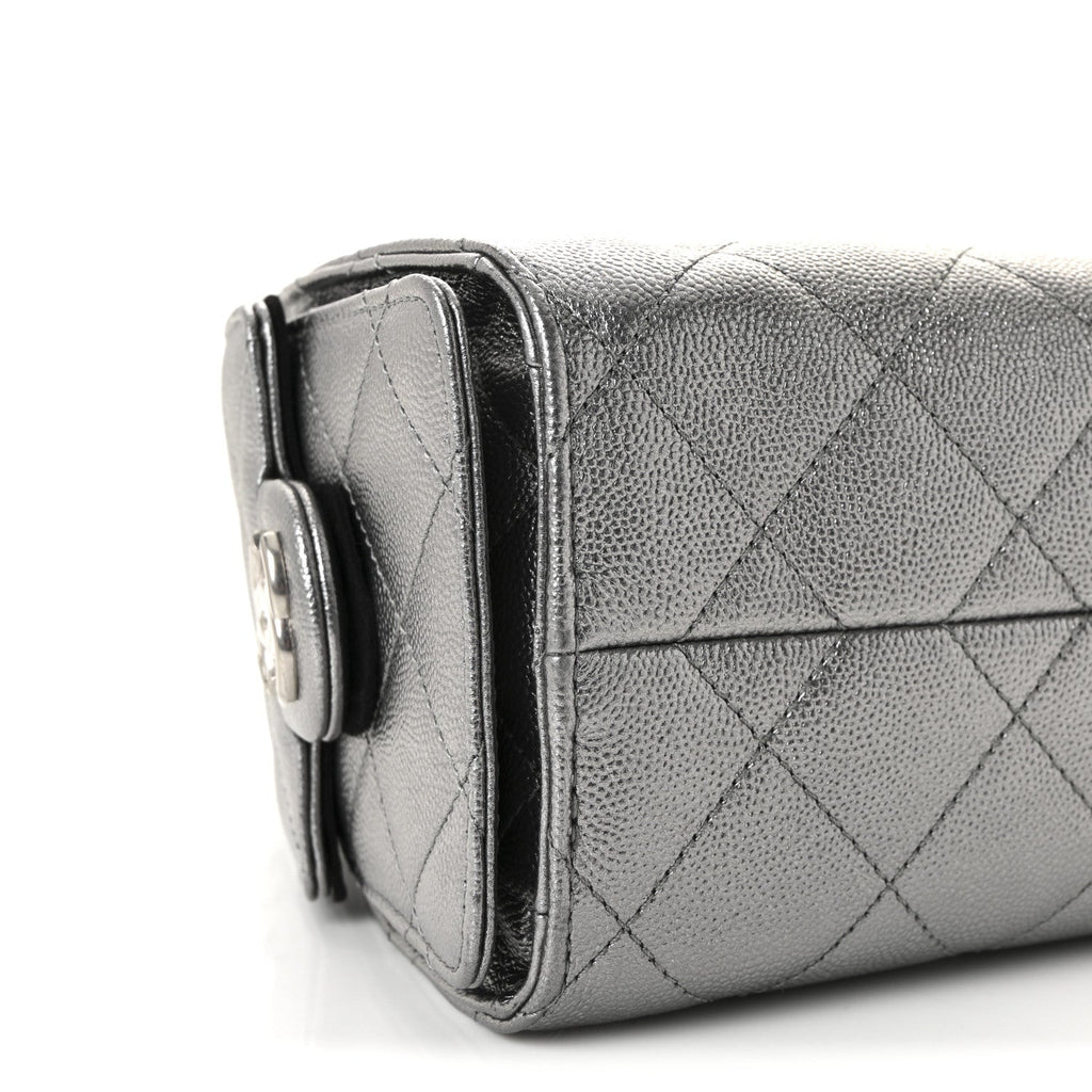 Chanel Metallic Caviar Quilted Mini Chanel 25 Handbag Anthracite