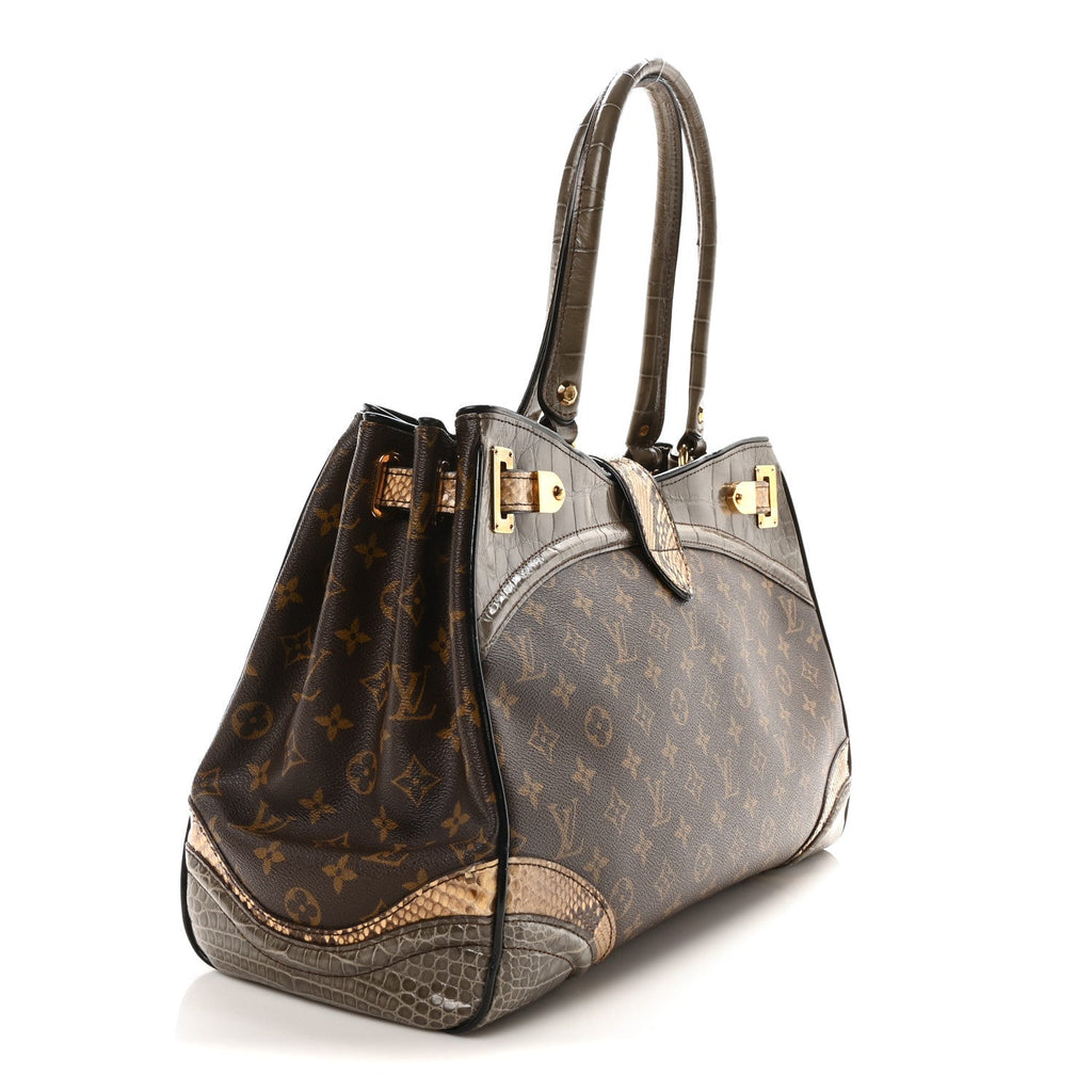 Louis Vuitton Monogram Snakeskin Alligator Monogramissime Exotic Shopper GM Gris